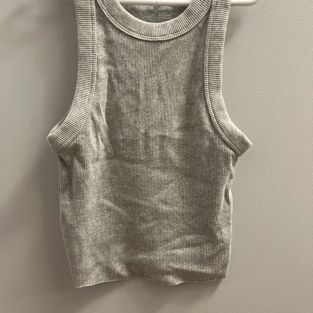 Aerie Heather Gray Ribbed Tank Top